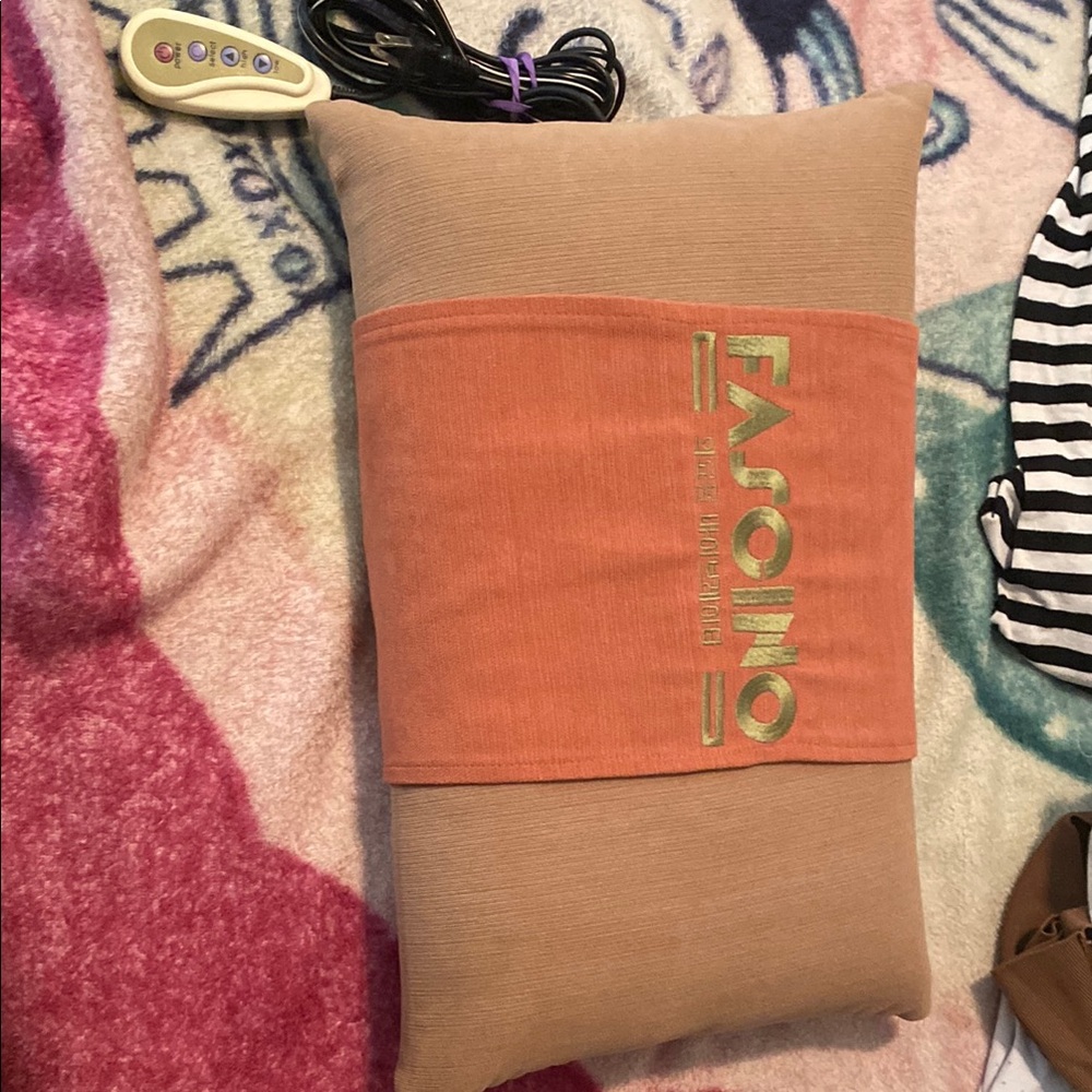 Fashionomics Tan and Orange Electronic Pillow